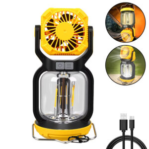 Multifunctional Outdoor Camping Lamp with Strong Light & Double Lighting Long Battery Life Fan